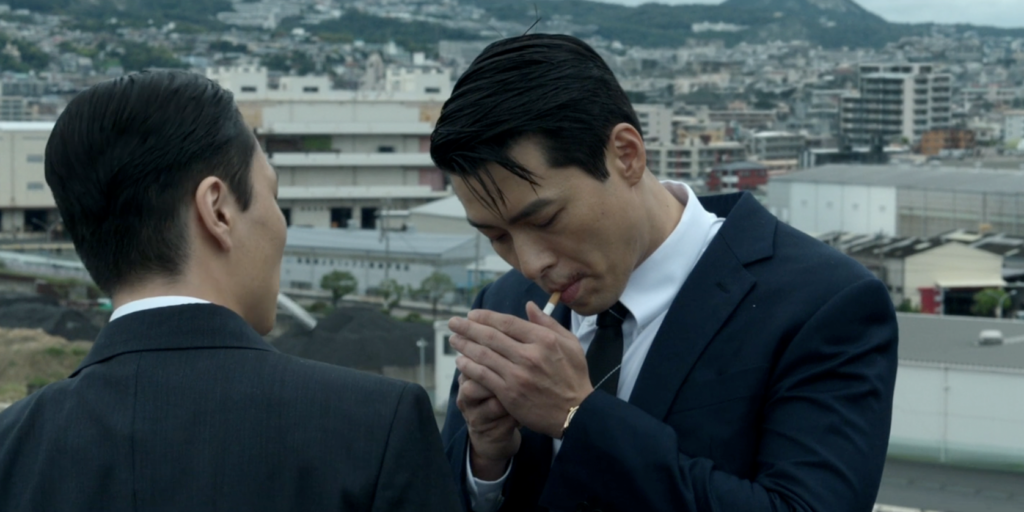 Made in Korea Busan rooftop scene with Baek Gi-tae and Pyo Hak-su face-to-face